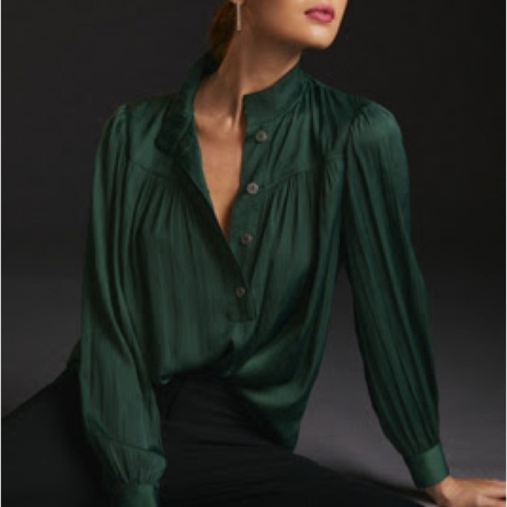 By Anthropologie Relaxed Shimmer Blouse